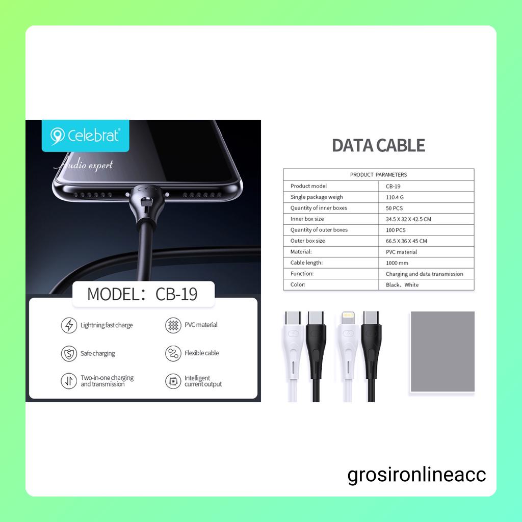 Kabel data Celebrat CB19T-i CBT19T-T CB09m CB09i CB09t charger chasan cable for android type C phone