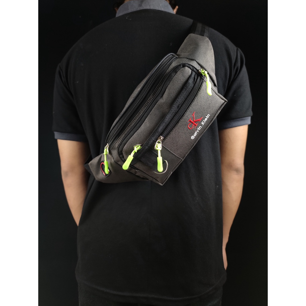 Waistbag Terbaru Bahan Nilon  Murah Berkualitas 100% Real Picture Tas Pria Tas Pinggang Tas Selempang Bahu Tas Termurah