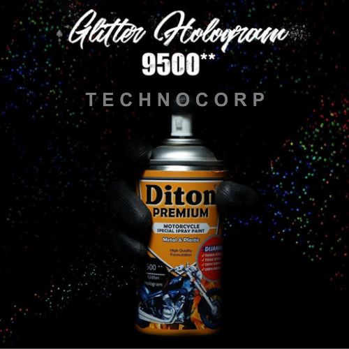

Cat Semprot DITON PREMIUM 9500 GLITTER HOLOGRAM / METALLIC RAINBOW