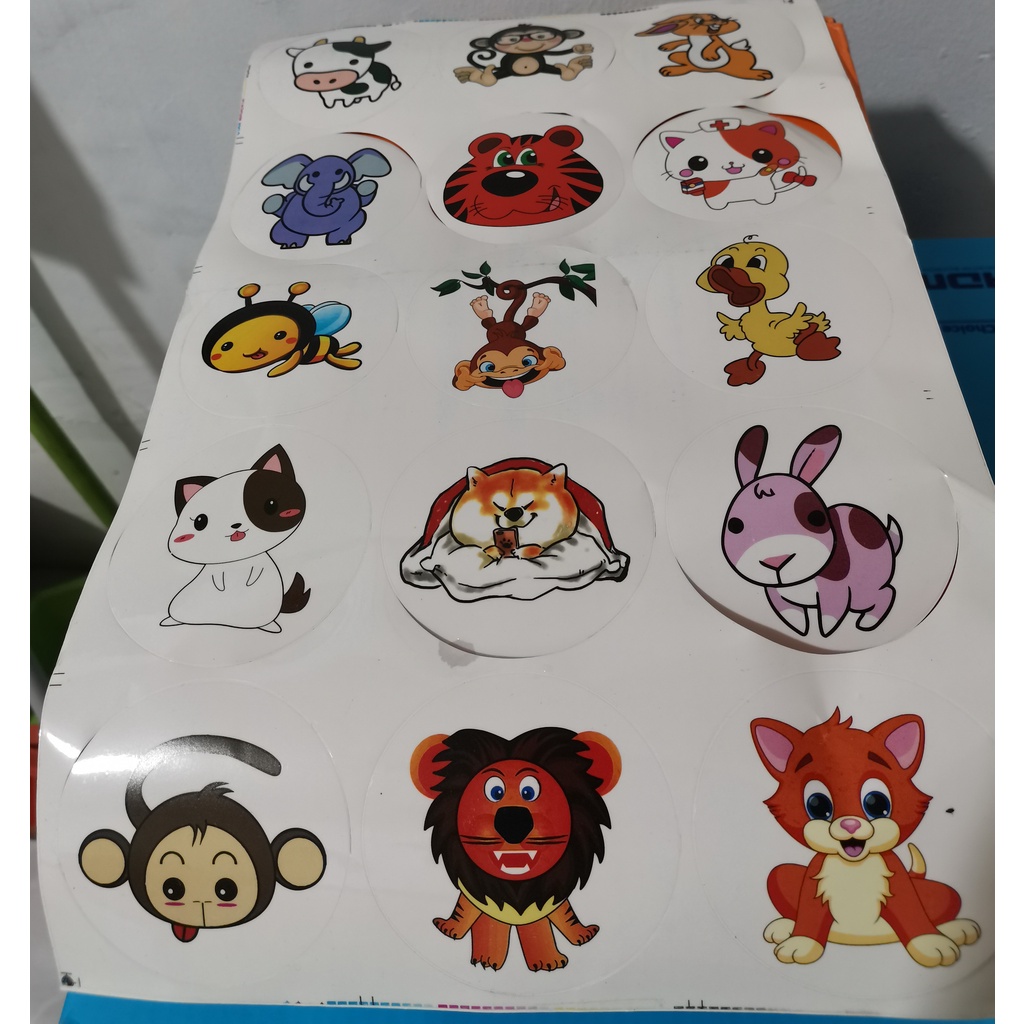 Cheaper-Stiker Binatang / Sticker Animal Cute Lucu 1Lembar = 15Gambar Termurah