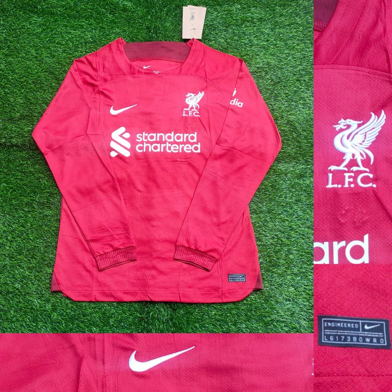 Jersey Bola Liverpoolll Longsleeve Home 2022 2023 Grade Ori Import Baju Sepak Bola Lengan Panjang Pria