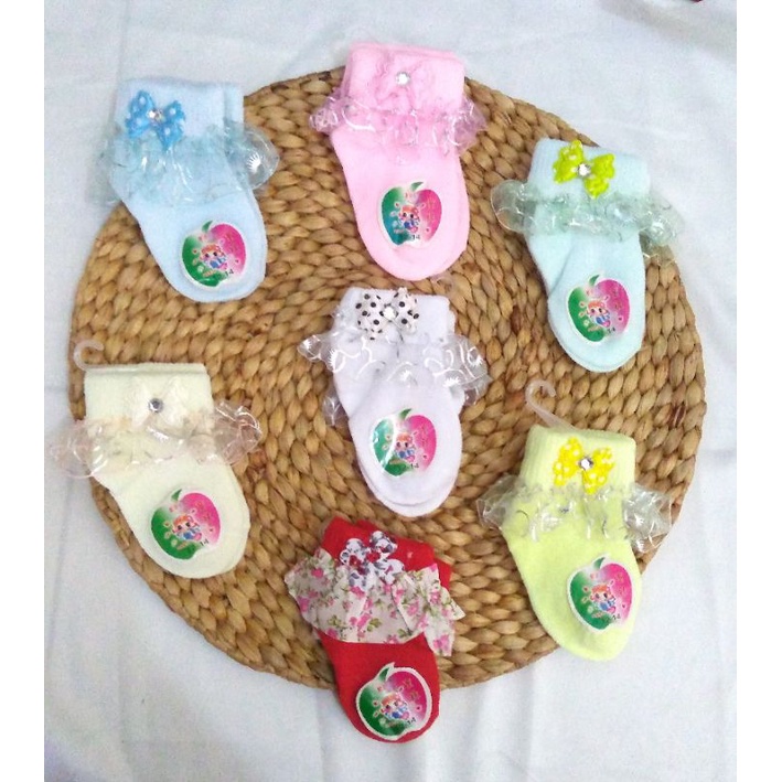 kaos kaki bayi perempuan model renda 0 - 2 tahun / baby sock girl import spandek lucu