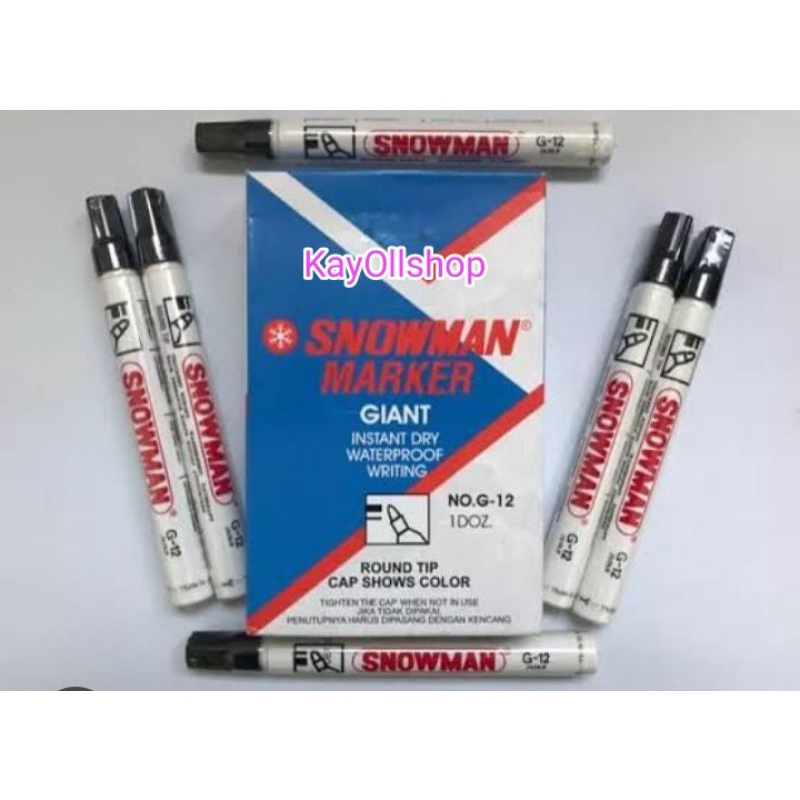 Spidol Permanen SNOWMAN MARKER G12 / Spidol Permanen G-12 / 1 Pcs