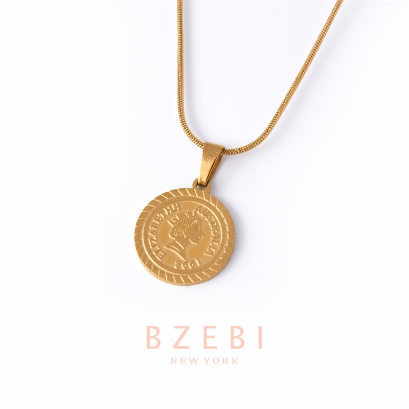 Bzebi Kalung Emas 18k, Kalung Baja Titanium, Kalung Liontin Berlian, Anti Karat, Aksesoris Fashion Wanita, Perhiasan Gaya Korea, Hadiah Ulang Tahun Dengan Box Eksklusif 808n
