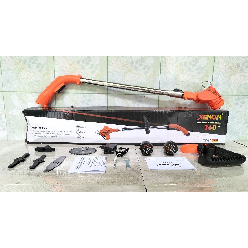 Mesin Potong Rumput Cordless 12V Xenon CDGT360 Mesin Potong Rumput Baterei Merk Xenon 12V CDGT 360