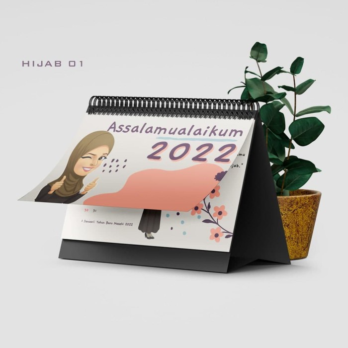 

✨NEW✨ - Cetak Kalender Duduk Quote Hijab Muslimah Motivasi aesthtic 2022