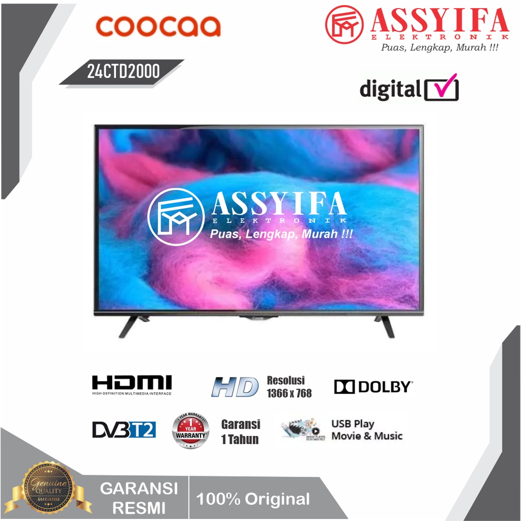 LED TV COOCAA 24 INCH DIGITAL 24CTD2000 PROMO MURAH BERKUALITAS