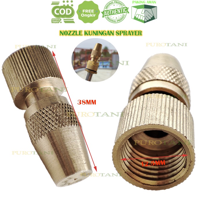 Nozzle kabut nosel lurus spuyer kabut 1 lubang kuningan