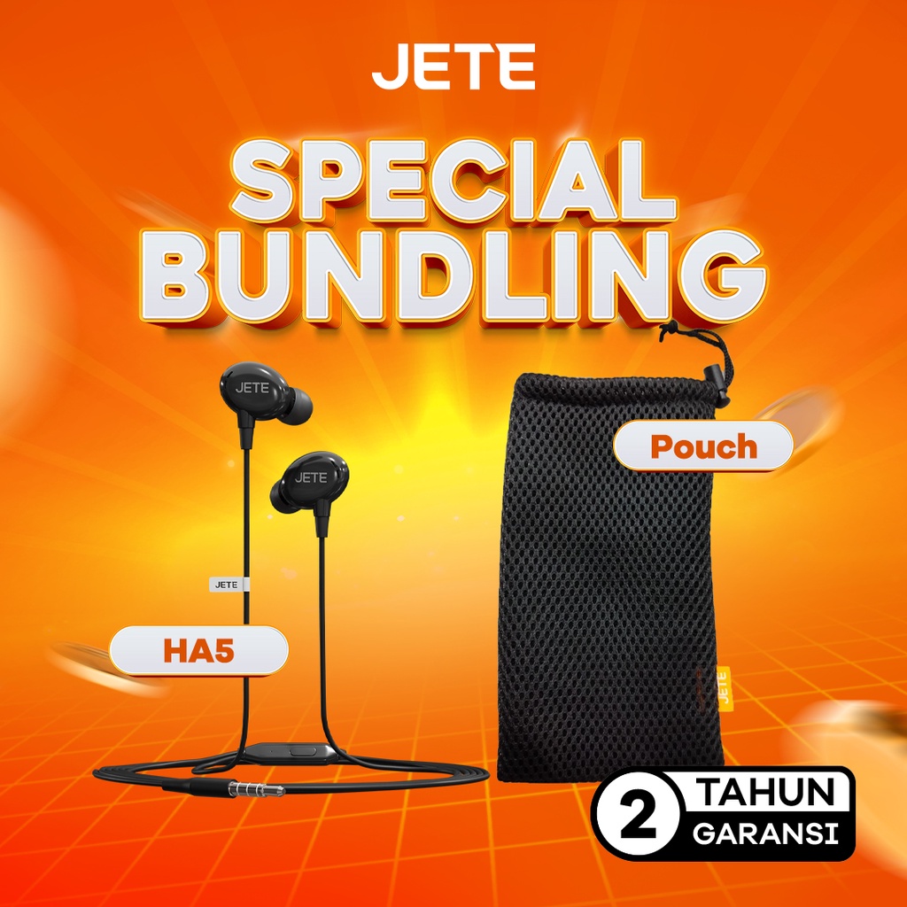 JETE Headset Bass I Earphone I Handsfree JETE HA5 - Garansi Resmi 2 Tahun