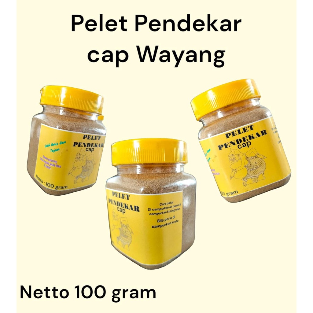 umpan pancing 100 gr pelet pendekar cap wayang umpan ikan &amp; belut jitu