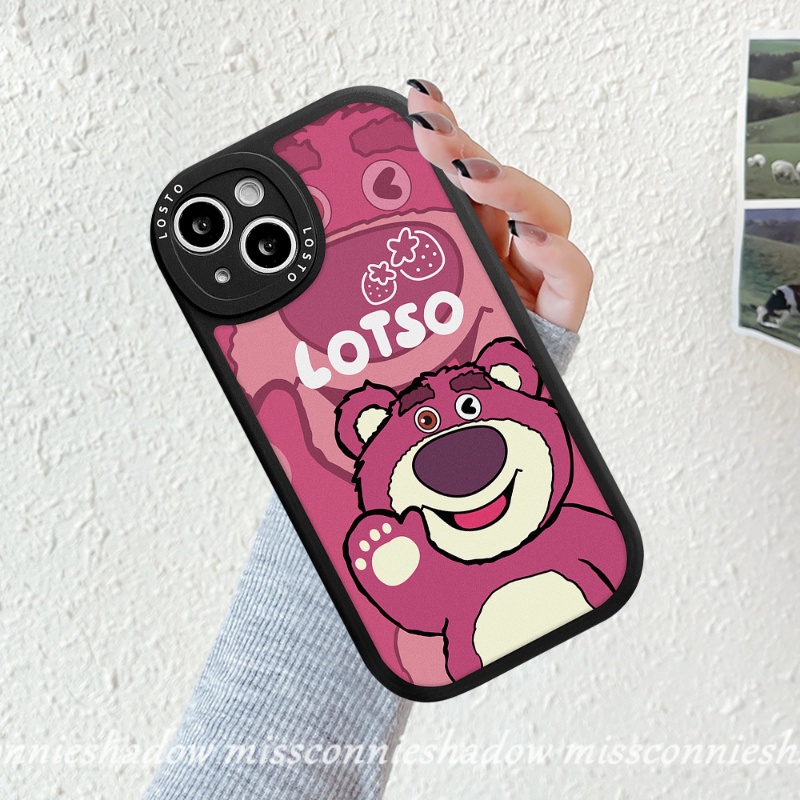 Case Pasangan Disney Kompatibel Untuk iPhone 7Plus 8Plus XR 11 13 12 14 Pro MAX 78 6 6s Plus 14plus X XS MAX SE 2020kartun Strawberry Bear Losto Cute Toy Story Lembut TPU Penutup Belakang