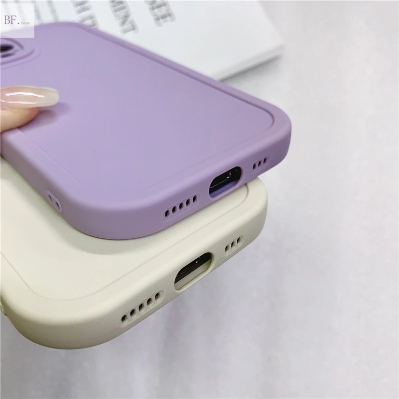 IPHONE Casing Silikon Lembut Garis Solid Dari Gadis Gemuk Kecil Untuk Iphone11 12 Pro Max X XR XSMAX.7 8plus