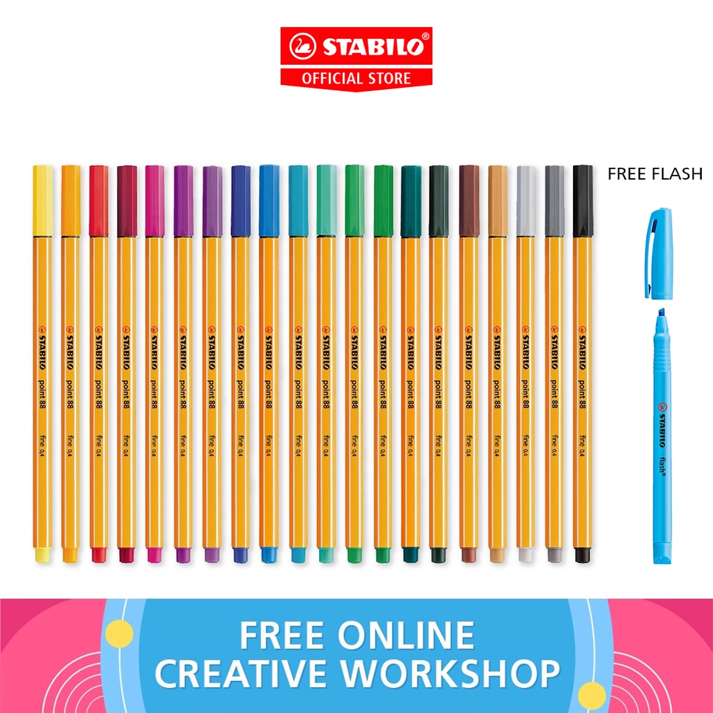 

STABILO point 88 Pulpen Fineliner Warna Warni Tip Tipis Writing Set Menulis Pastel Color Pen