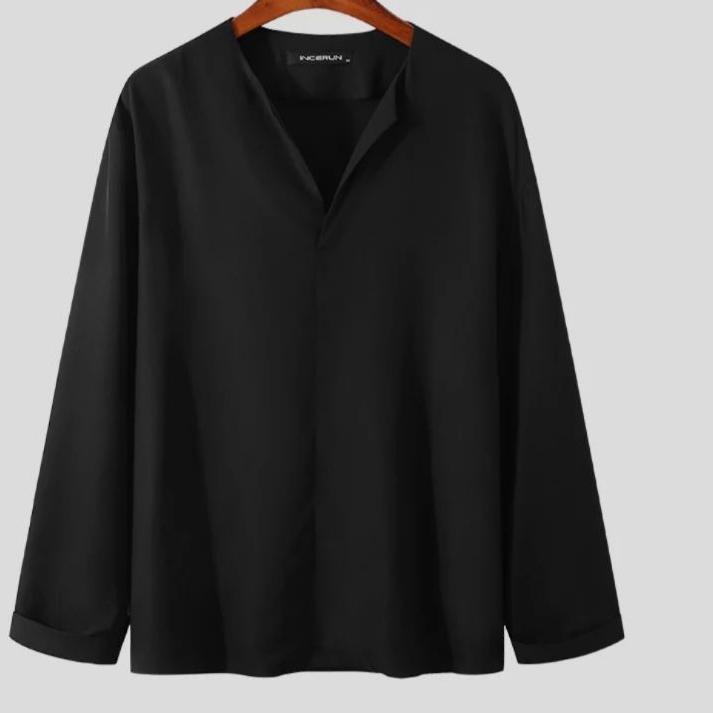 Ready Stok TERMURAH  Kemeja polos hitam, kemeja polos putih korea, kemeja korea polos, kemeja hitam 