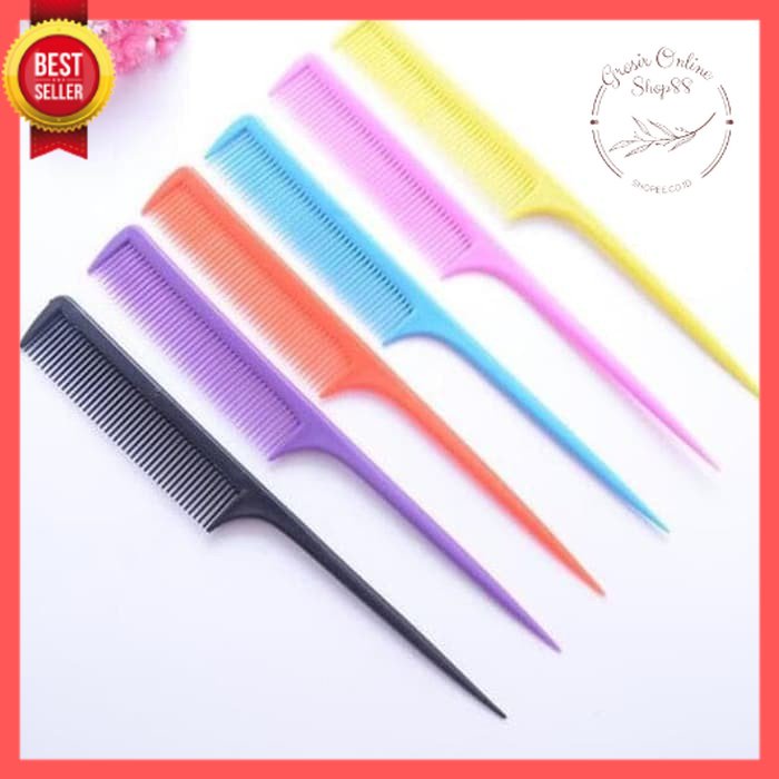 GOS -I115- Sisir Sasak Warna - Sisir Sasak Plastik Polos Warna Warni - Sisir Rambut 21cm