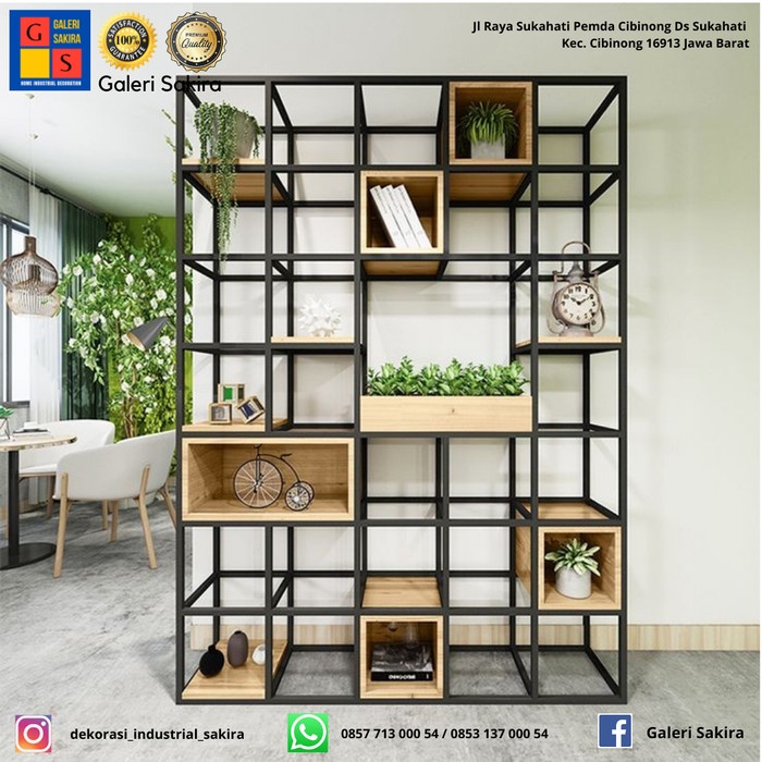 RAK PARTISI RUANGAN/ PARTISI INDUSTRIAL/ PEMBATAS RUANGAN MINIMALIS