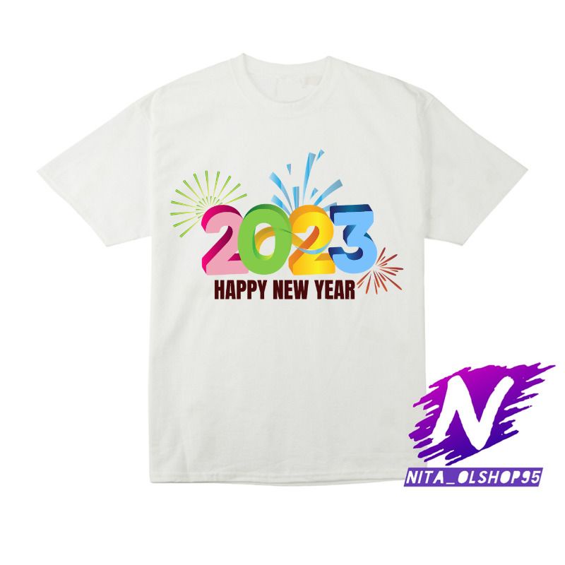 baju happy new year 2023 kaos anak tahun baru
