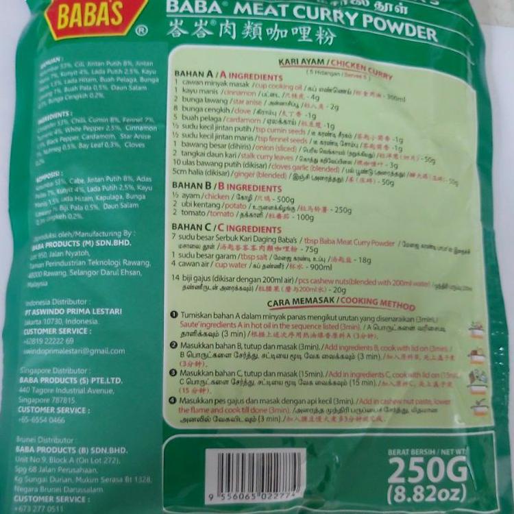 

vnn18 Bumbu kari babas asli 250 grm exp buln 6 tahun 2023 .,.,.,..,