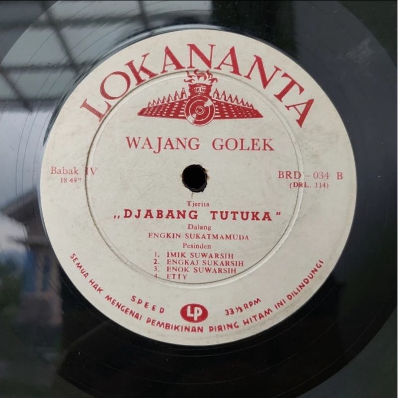 Vinyl Piringan Hitam 12 inch Djabang Tutuka-Wajang Golek