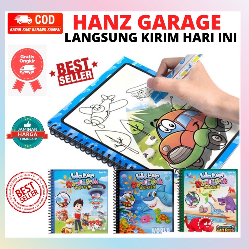 

Magic Water Coloring Book Invisible Ink Buku Gambar Mewarnai Anak Spidol Air buku belajar sekolah