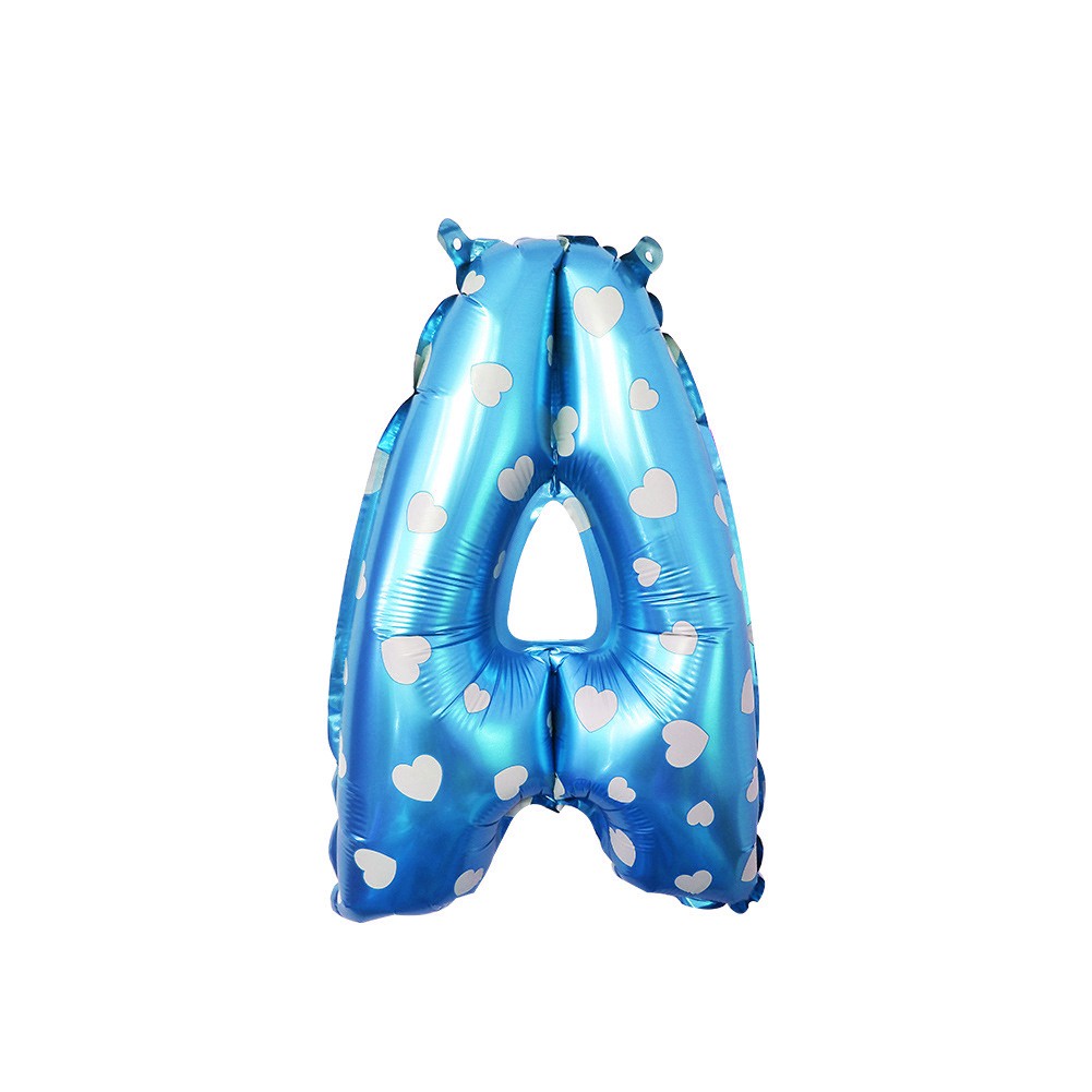 T&amp;Y Balon Foil Huruf Motif Love ±40cm Ballon Foil Abjad Alphabet Love Biru Balon Huruf Satuan ± 40 Cm Murah
