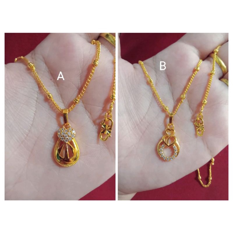 kalung rantai pentul zicron lapis emas 24k