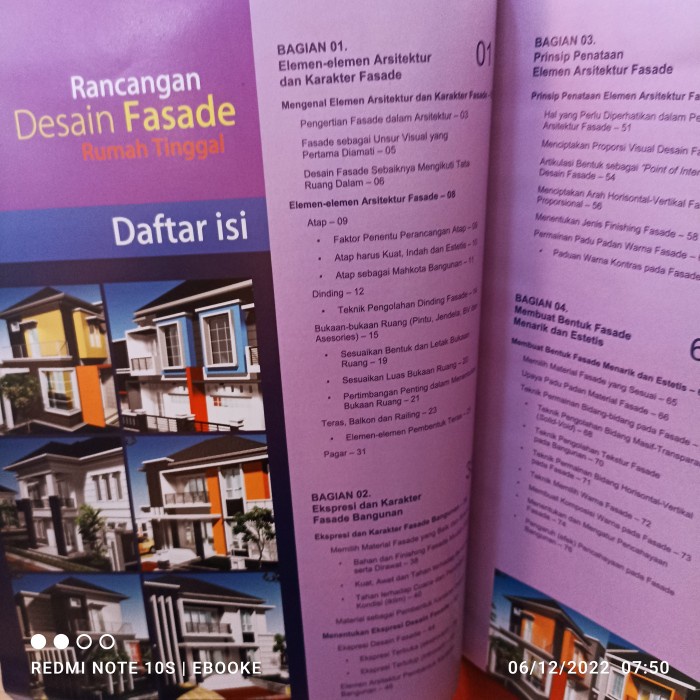 rancangan desain fasad rumah tinggal Suparno sastra 124 halaman