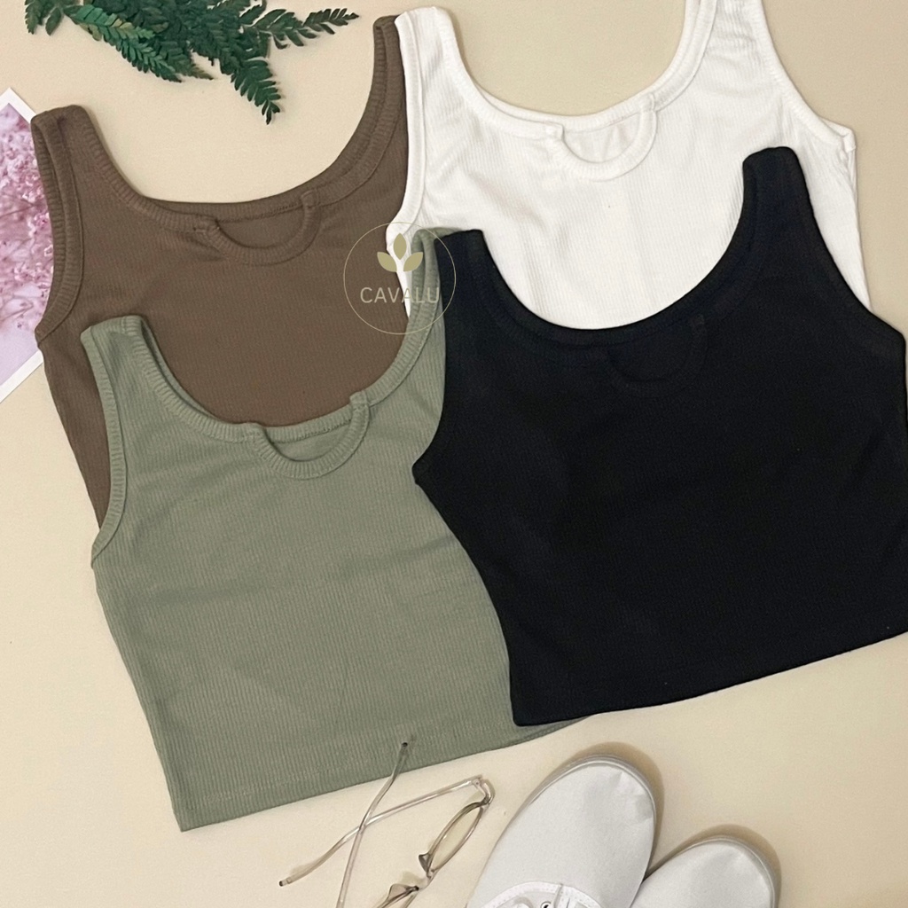 CAVALU Korean Knit Tanktop Crop Top Rajut Sexy 129