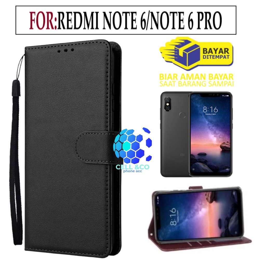 FLIP COVER XIAOMI REDMI NOTE 6/NOTE 6 PRO LEATHER WALLET PREMIUM FLIP CASE BUKA TUTUP KESING HP CASING FLIP CASE WALLET XIAOMI REDMI NOTE 6/NOTE 6 PRO