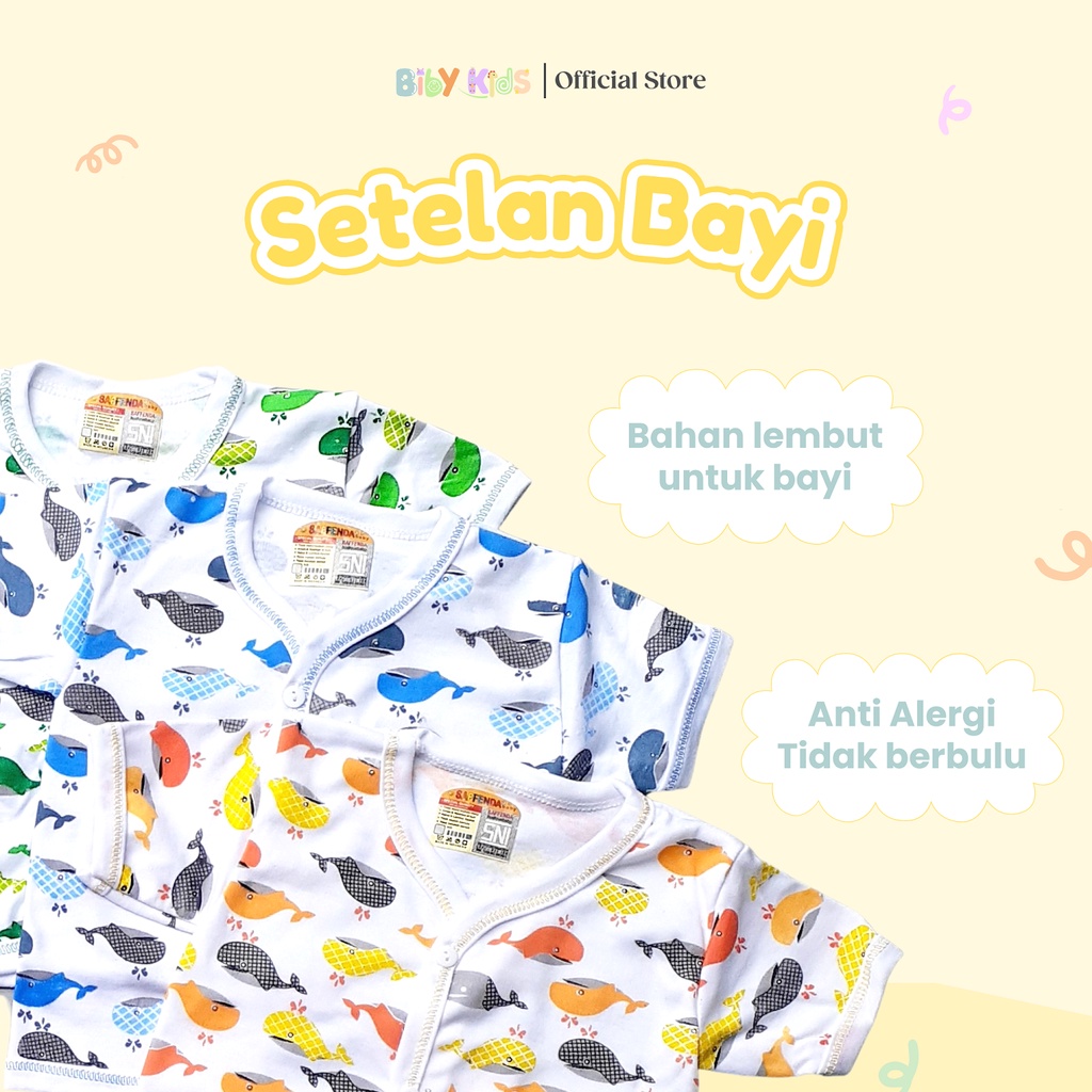 Setelan Pendek Bayi Laki Perempuan Unisex Stelan Baby Newborn Perlengkapan Baju Bayi Baru Lahir