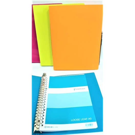 

BINDER NOTE A5 MAP LOOSE LEAF + KERTAS 20 RING WARNA KING JIM BAGUS