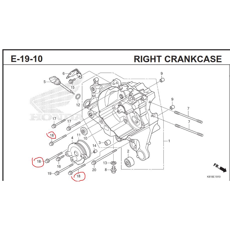 Baut Blok Krengkes 6X80 Adv Beat Esp CBR250RR Pcx 125 150 Scoopy Esp Vario 125 150 Asli AHM 957010608000