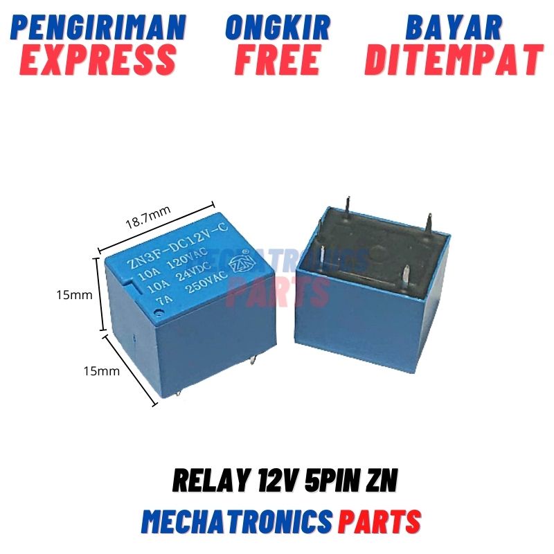 [REL-9007] RELAY 12V 12V 5 P 5 KAKI ZN