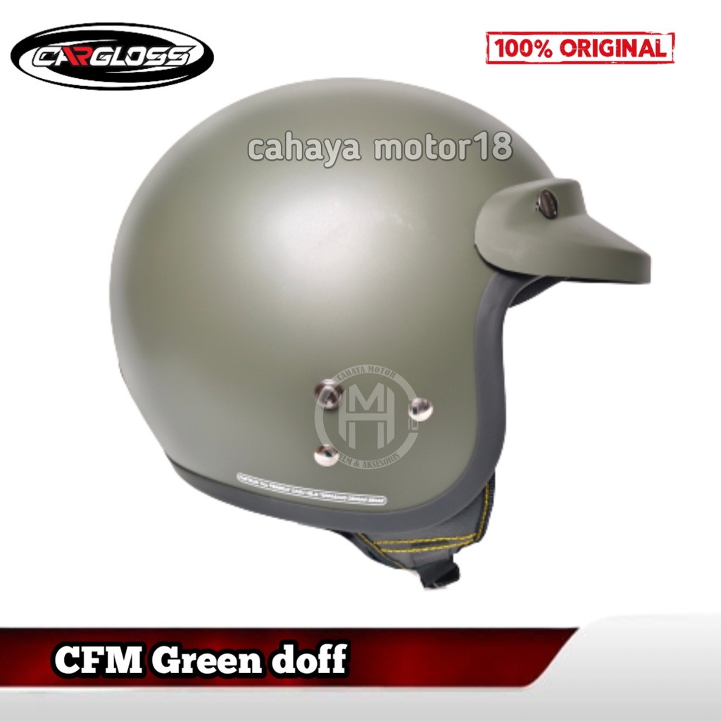 HELM CARGLOSS CFM ORIGINAL GREEN DOP|hijau army