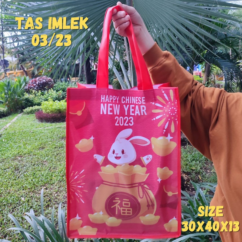 

Tas Imlek Sincia / Tas Spundbond Kombinasi Flexy / Tas Souvenir Imlek 2023 / Tas Happy