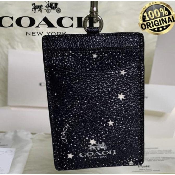 

COACH ID card lanyard new star night (BLACK)