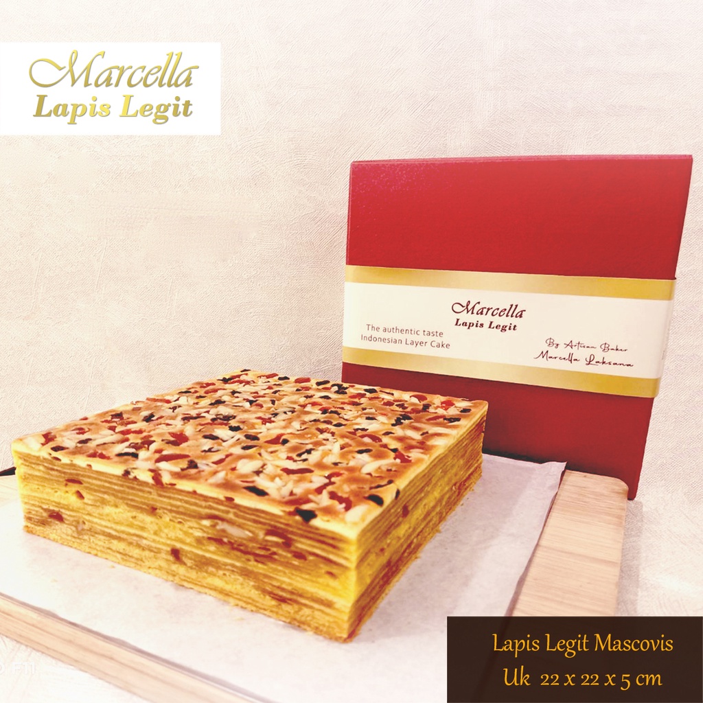 

Kue Lapis Marcella Lapis Legit Original Mascovis Size 22x22x5cm