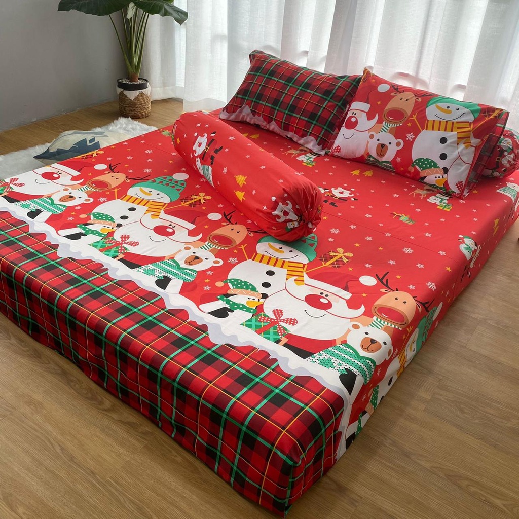 SPREI NATAL SPREI KATUN PREMIUM SANTA CLOUSE