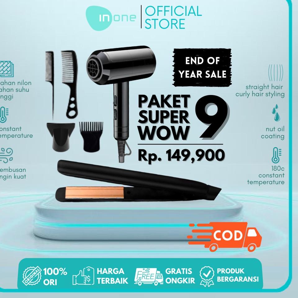 TELAH HADIR INONE Hairdryer Ionic 850W Pengering Rambut Air Blower Cepat Kering Paket Super Wow Hair