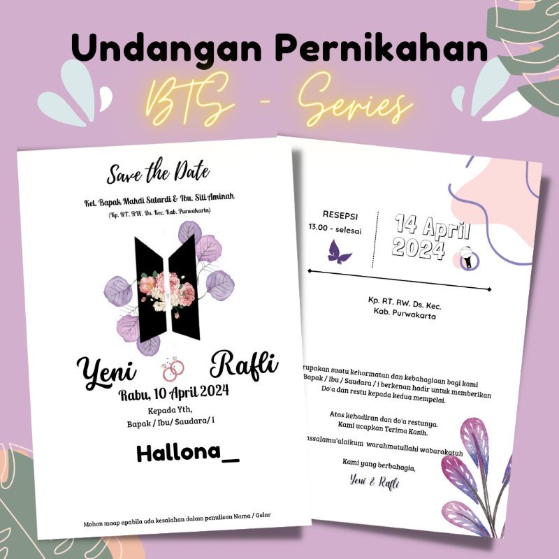 Jual Undangan Pernikahan ( KPOP Series /BTS ) Shopee Indonesia