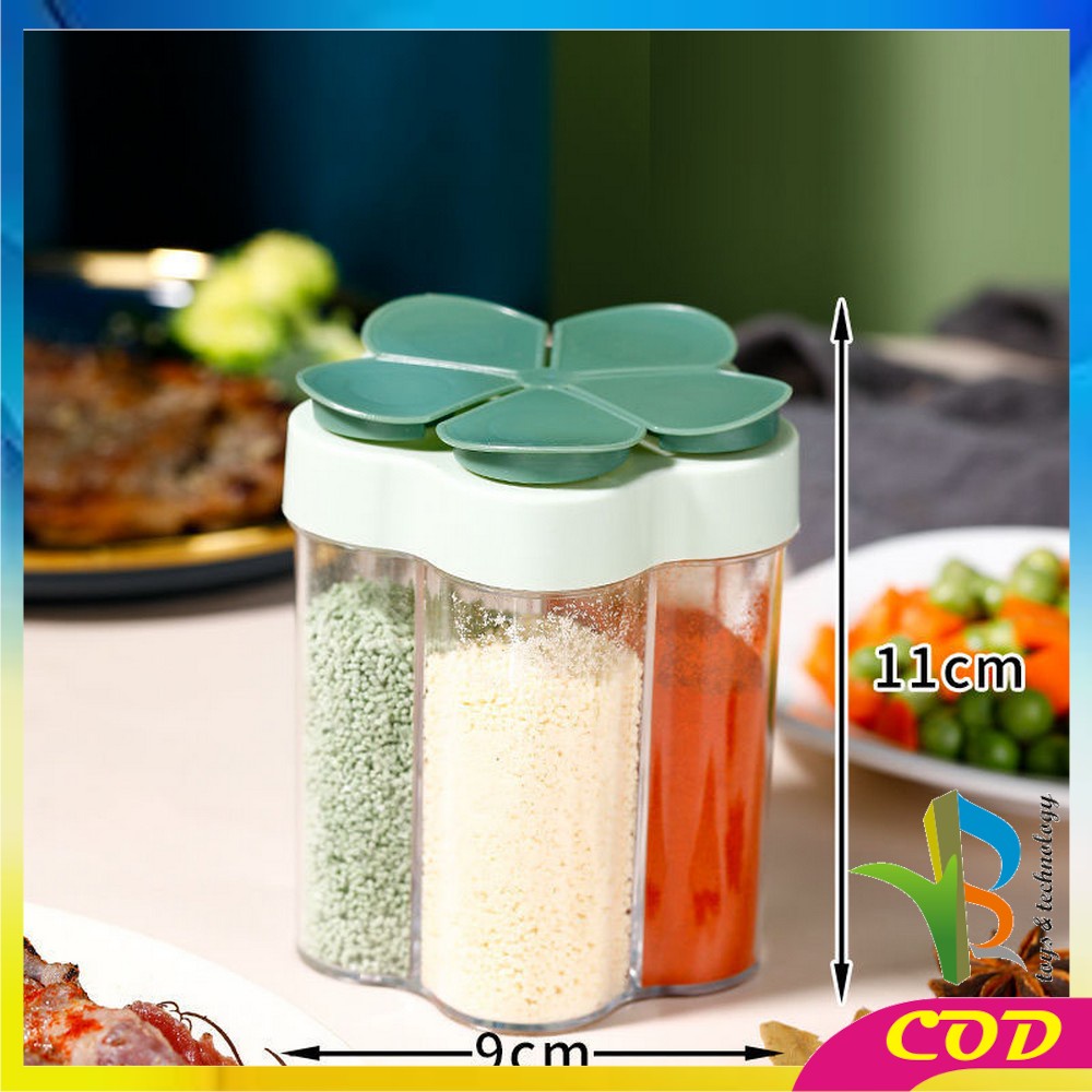 RB-C97 Tempat Bumbu Dapur 5 Sekat Bentuk Bunga Multifungsi / Wadah Penyimpanan Bumbu Masak Serbaguna Seasoning Jar Kitchen