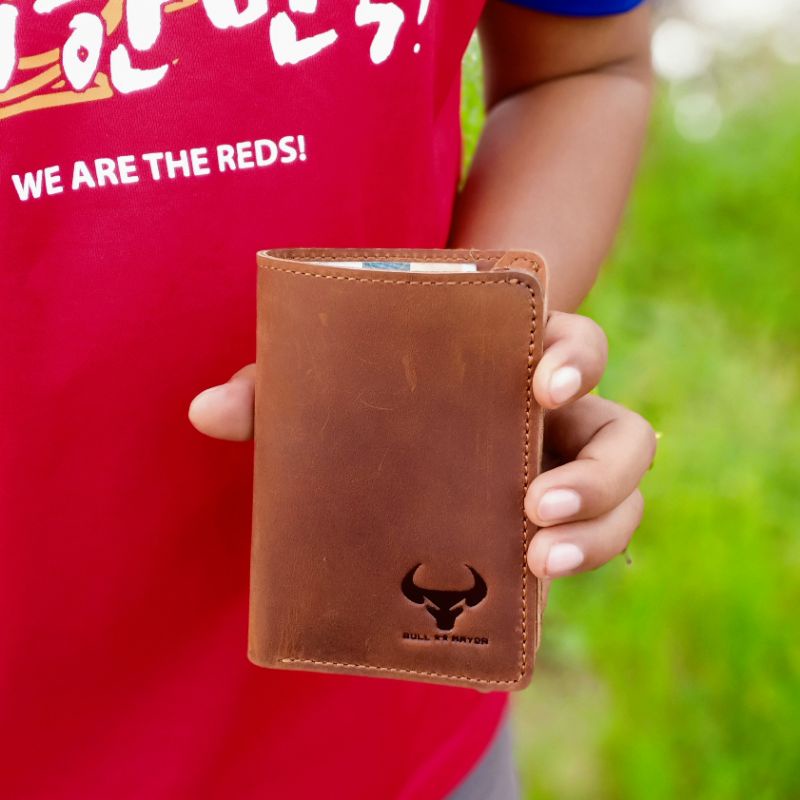 Dompet pria wanita Crazy horse model Harley klasik