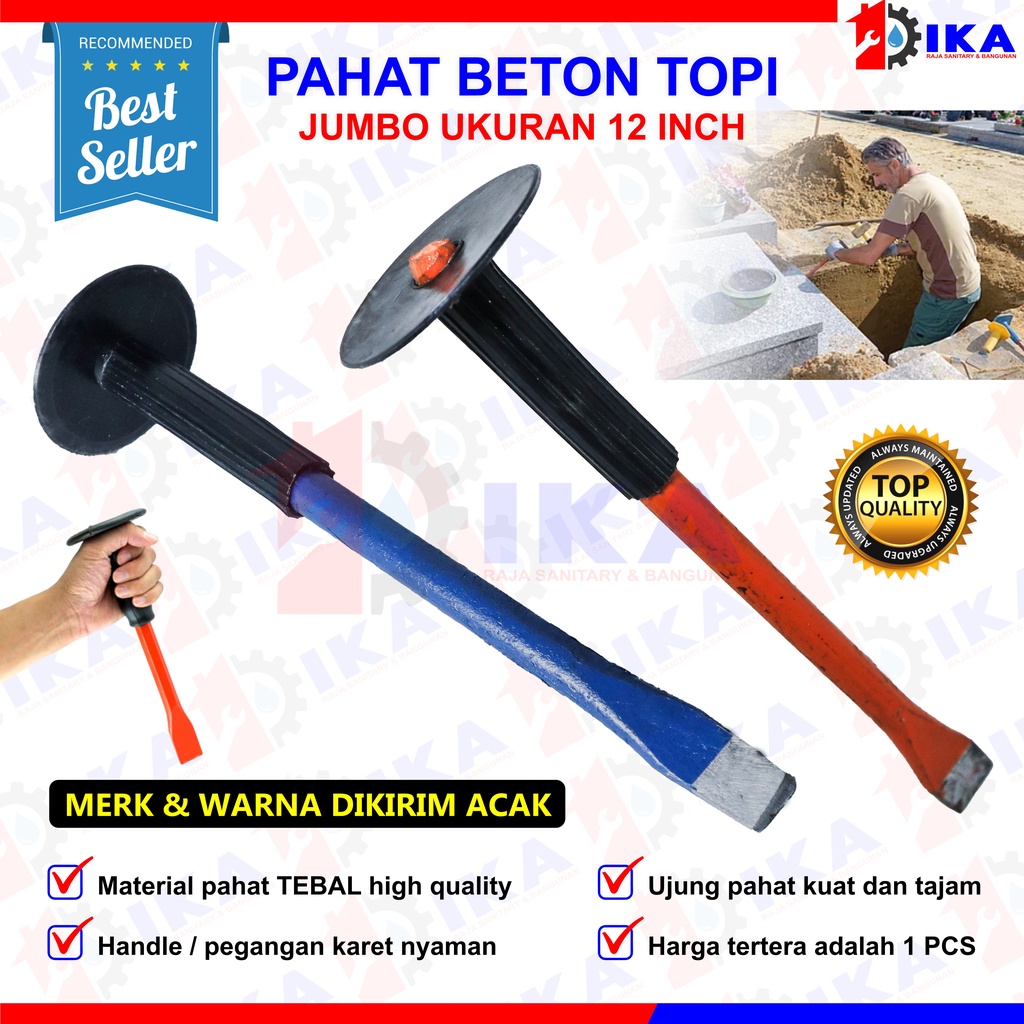 Pahat topi 12&quot; / Betel tebal topi pvc fiber karet / alat pahat tukang