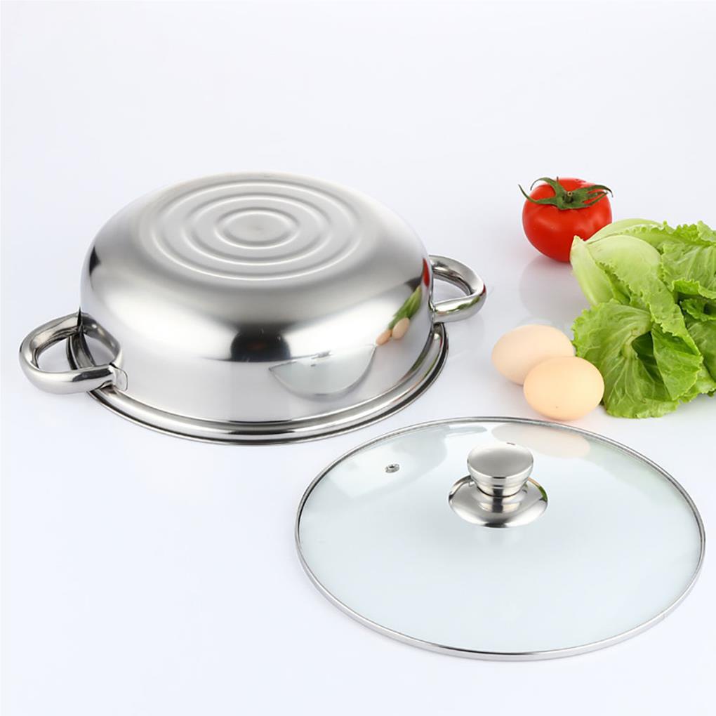 28cm Double Layer Steamer Multifungsi Steam Grid Pot Stainless Steel Masak Mengukus Panci Boiler Hotel Restoran