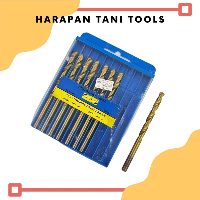 GDO Mata Bor Besi Kuning 7mm | G.D.O Mata Bor Besi Kuning 7mm | Mata Bor Besi Kuning 7mm