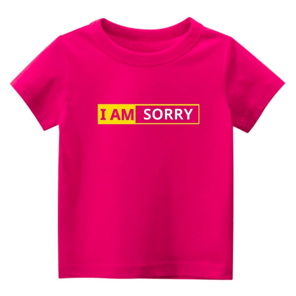 hokyfashion Kaos Katun Anak Uniseks I AM SORRYKaos Anak Laki/Kaos Anak Cewek M.L.XL