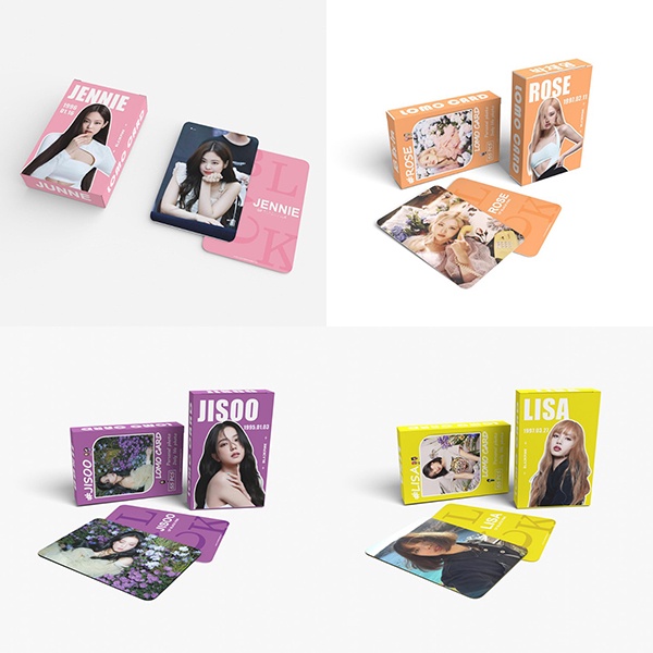 lomo card blackpink lisa jennie rose jisoo photo card 55 pcs print 2 sisi bolak balik agk032(4c1&amp;4d2)