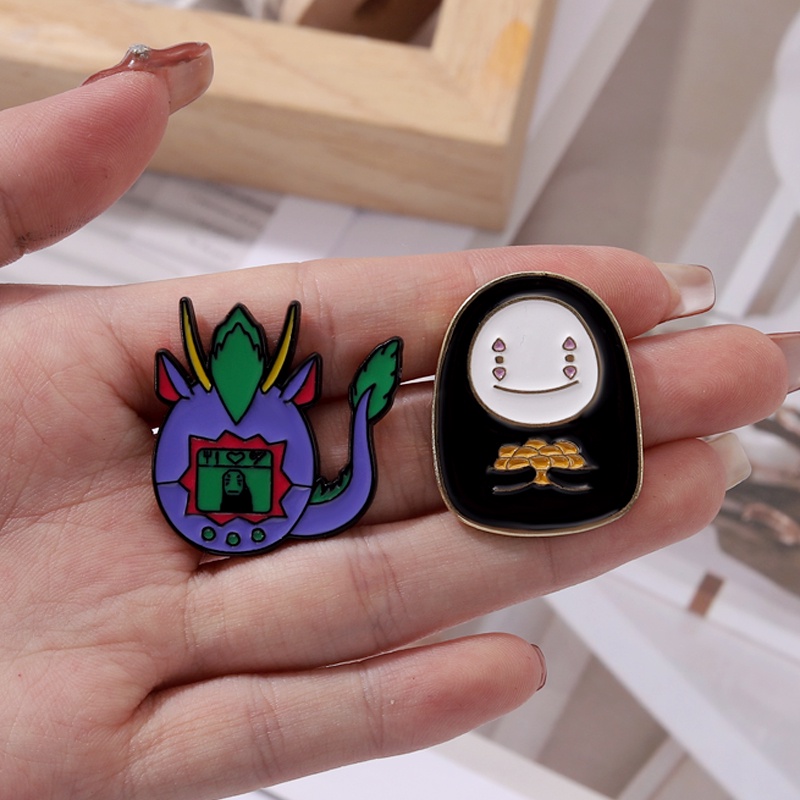 Anime Jepang Peripheral Lapel Pin Lucu Totoro Bros Tanpa Wajah Laki-Laki Lencana Hadiah Untuk Teman Pakaian Aksesoris Perhiasan