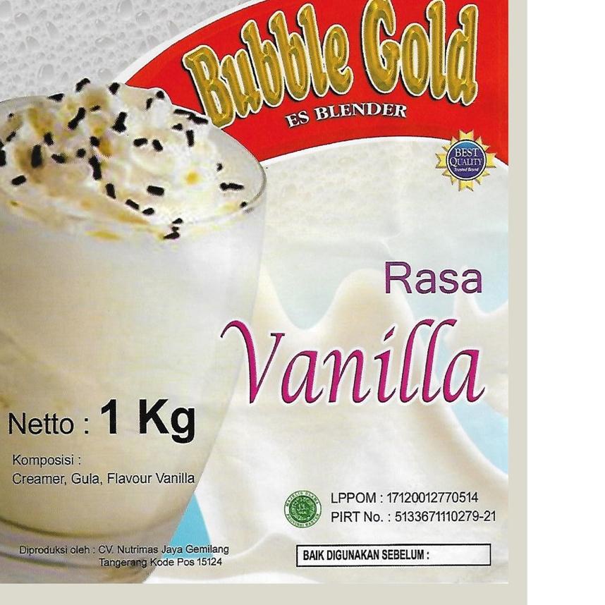 

BISA COD ✔️BUBBLE GOLD VANILLA KEMASAN 1KG | SERBUK MINUMAN RASA VANILA 1KILO|RA9