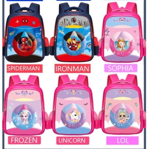 SMARTGIRL CUCI GUDANG NEW TAS RANSEL ANAK SEKOLAH IMPORT UNTUK TK 3D 00120-00128